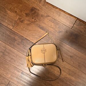 Tory Burch Tan Crossbody Bag with Gold Accents